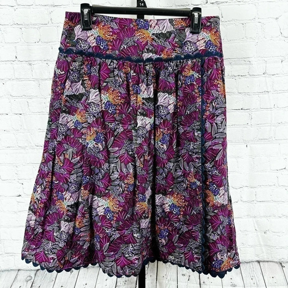 Kika Vargas X Target Coral Reef Scallop Edge Midi Skirt Size 8 - Picture 1 of 8